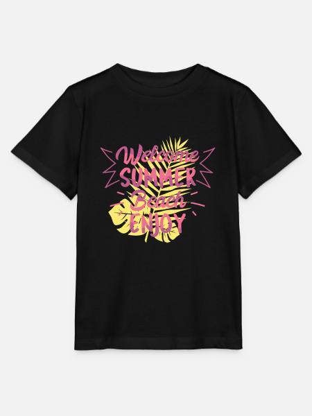 Willkommen Sommer Strand - Stanley/Stella Kinder T-Shirt MINI CREATOR - Schwarz