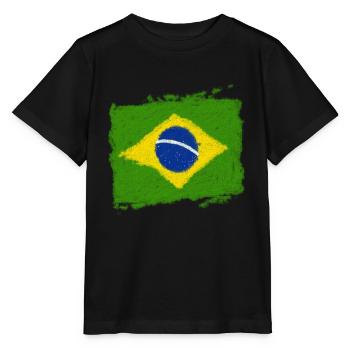 Drapeau brésilien - T-shirt bio MINI CREATOR Stanley/Stella Enfant - noir - Devant - Mikhail (115cm)