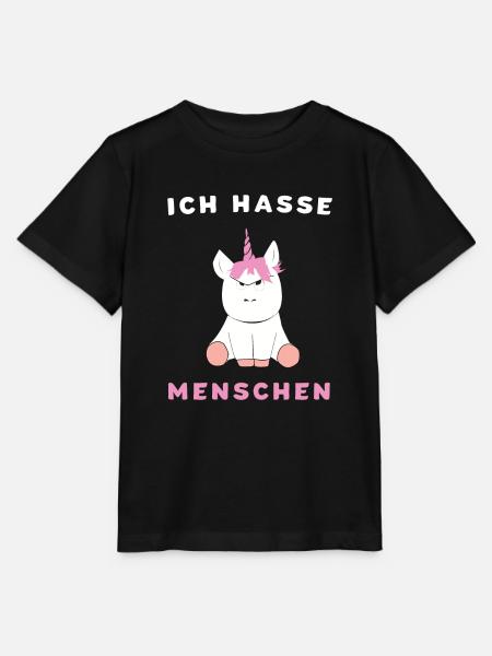 Ich Hasse Menschen Einhorn Geschenk - Stanley/Stella Kinder T-Shirt MINI CREATOR  - Schwarz