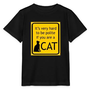 Cat design - Puss cat - Funny sayings - Stanley/Stella MINI CREATOR Kids’ T-Shirt - black - Front - Mikhail (115cm)