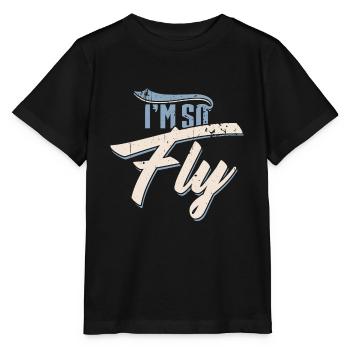 Flugzeug Pilot Urlaub Fliegen Pilotin - Stanley/Stella Kinder T-Shirt MINI CREATOR  - Schwarz - Vorne - Mikhail (115cm)