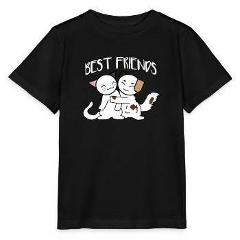 Beste Freunde Katzen Motiv Mietzekatze Kätzchen - Stanley/Stella Kinder T-Shirt MINI CREATOR  - Schwarz - Vorne - Mikhail (115cm)