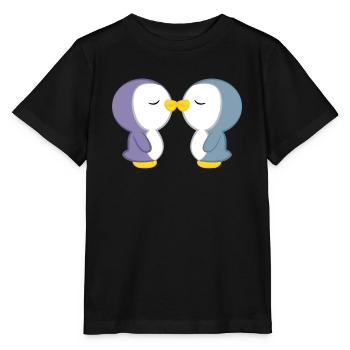 Pingouin - pingouins - motif pingouin - amour de pingouin - T-shirt bio MINI CREATOR Stanley/Stella Enfant - noir - Devant - Mikhail (115cm)