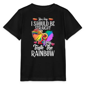 Taste The Rainbow Gay Pride LGBT LGBTQ Geschenk - Stanley/Stella Kinder T-Shirt MINI CREATOR  - Schwarz - Vorne - Mikhail (115cm)