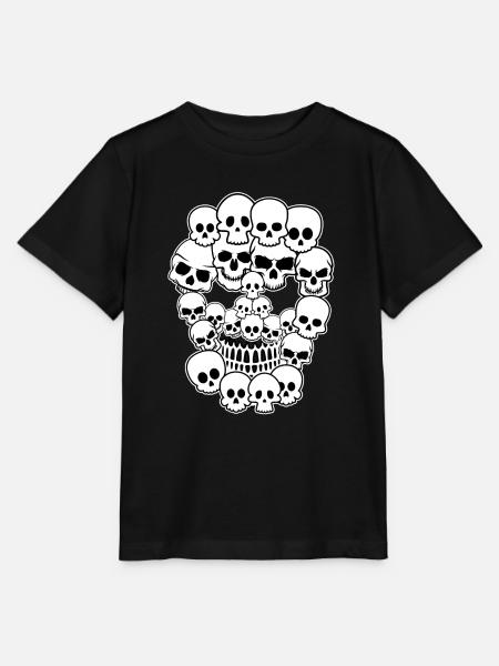 Totenkopf Totenkopf - Totenkopf aus Totenköpfen - Stanley/Stella Kinder T-Shirt MINI CREATOR - Schwarz