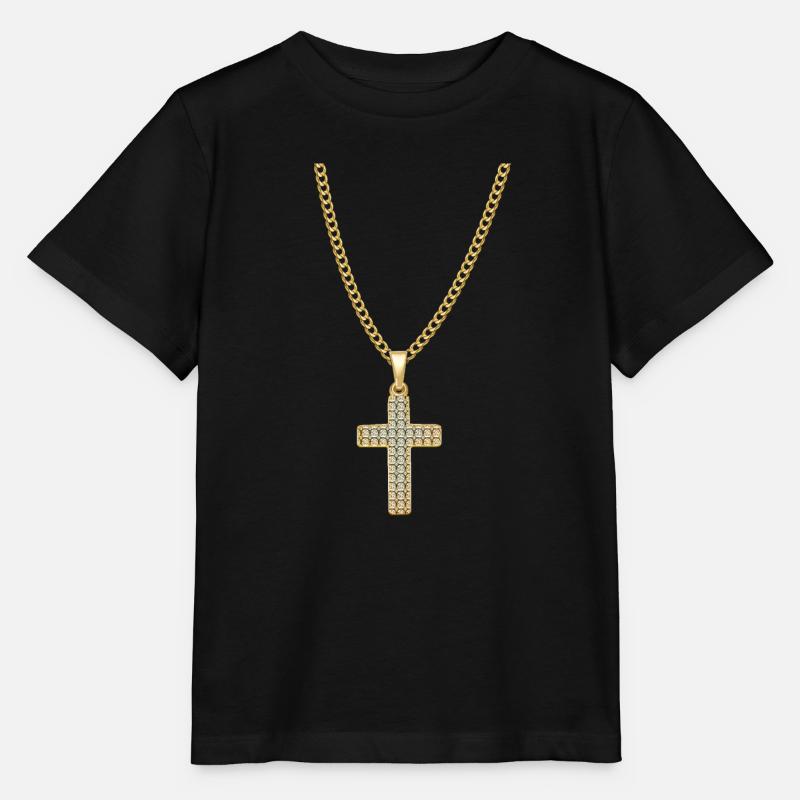 Collier Jésus Christ Croix Cadeau - T-shirt bio MINI CREATOR Stanley/Stella Enfant - noir