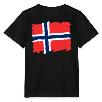 Norge flagg- Norwegen Flagge - Stanley/Stella Kinder T-Shirt MINI CREATOR  - Schwarz - Vorne - Mikhail (115cm)