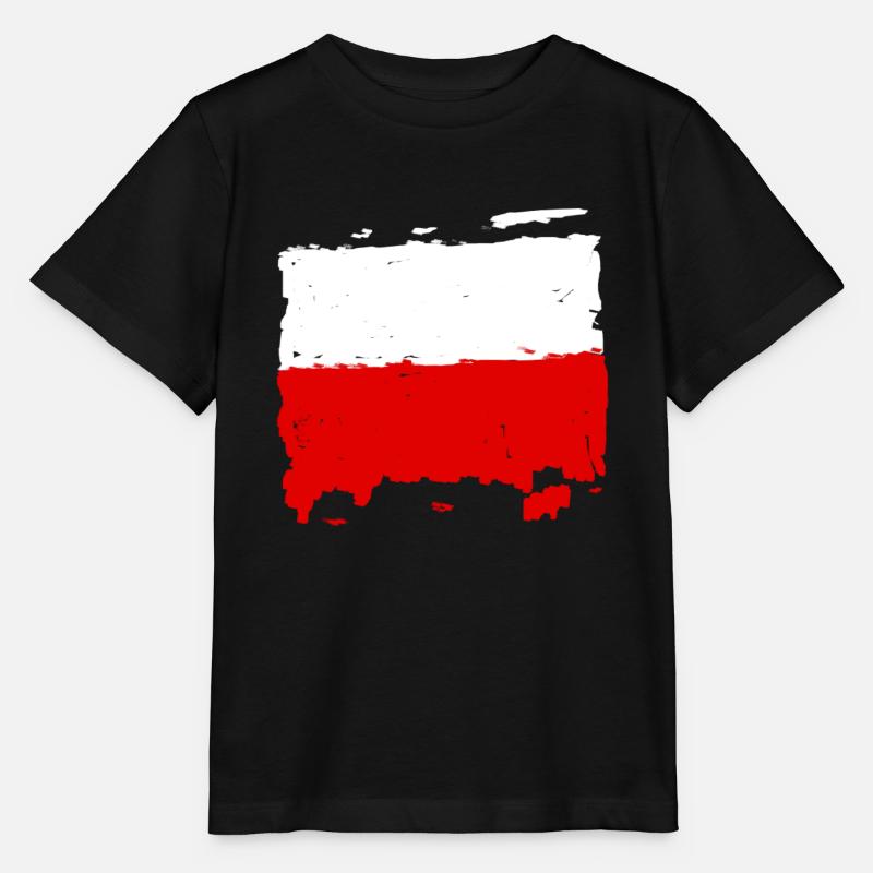 Polska flaga - Pologne drapeau - Pologne flag - T-shirt bio MINI CREATOR Stanley/Stella Enfant - noir