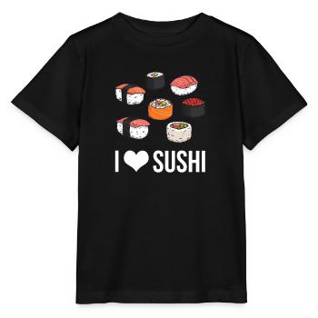 Sushi Ich liebe Sushi Asiatische Küche Fast Food - Stanley/Stella Kinder T-Shirt MINI CREATOR  - Schwarz - Vorne - Mikhail (115cm)