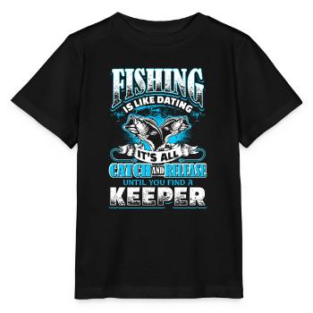 Dating Angler Fischer angeln fischen Geschenk - Stanley/Stella Kinder T-Shirt MINI CREATOR  - Schwarz - Vorne - Mikhail (115cm)