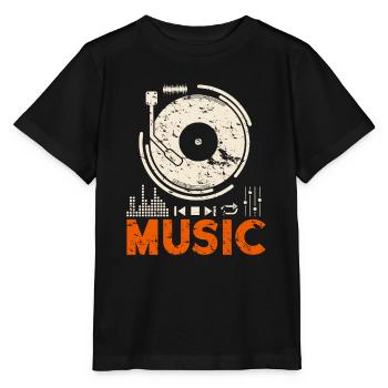 Musique Music Record Lecteur DJ cadeau - T-shirt bio MINI CREATOR Stanley/Stella Enfant - noir - Devant - Mikhail (115cm)