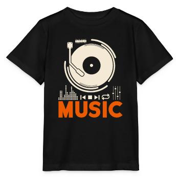 Musique Music Record Lecteur DJ cadeau - T-shirt bio MINI CREATOR Stanley/Stella Enfant - noir - Devant - Mikhail (115cm)