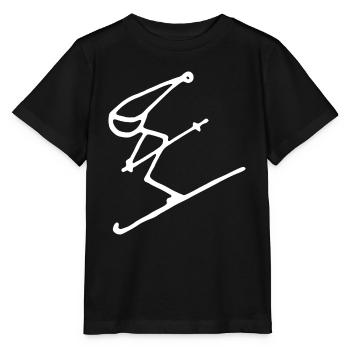 Skier pistensau downhill skiing alpine winter - Stanley/Stella MINI CREATOR Kids’ T-Shirt - black - Front - Mikhail (115cm)