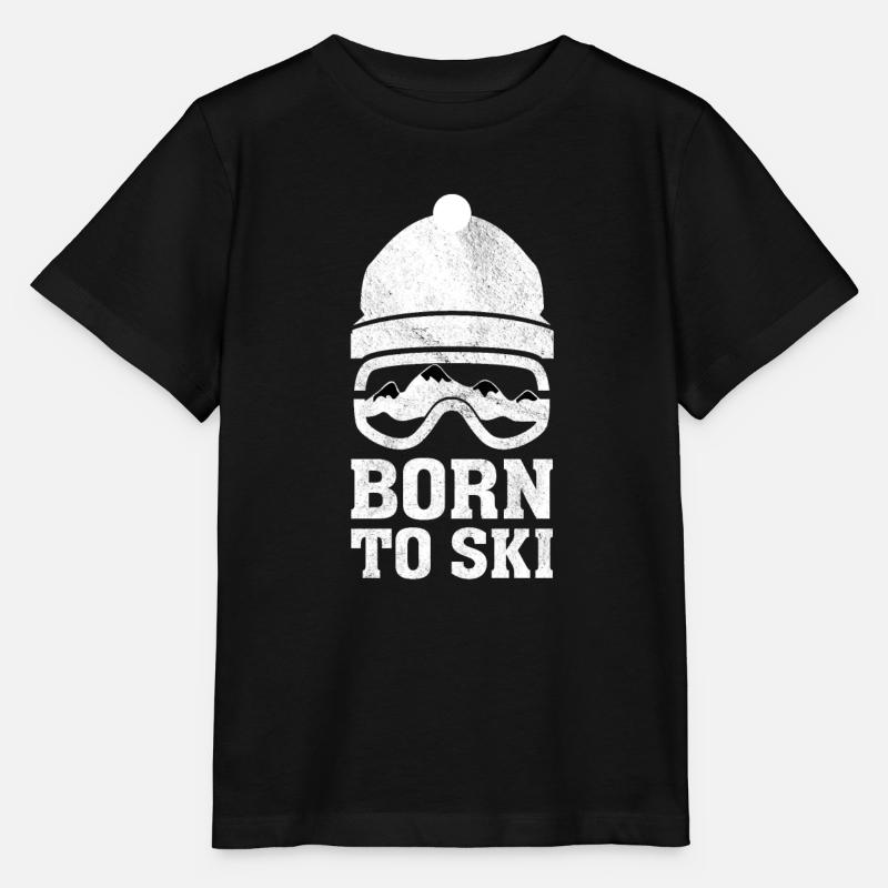 Né pour skier - T-shirt bio MINI CREATOR Stanley/Stella Enfant - noir