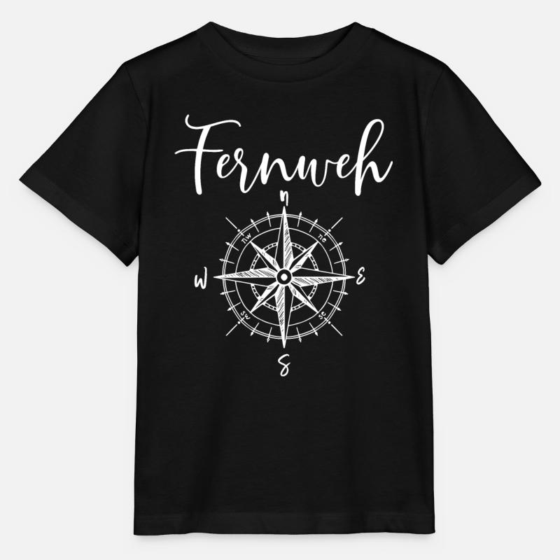 Fernweh Kompass Reiselustig Reisen Backpacker - Stanley/Stella Kinder T-Shirt MINI CREATOR  - Schwarz