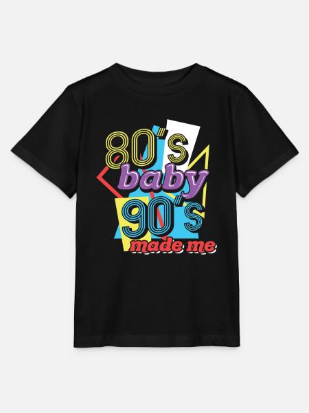 80s Baby 90 Made Me 80er Jahre Baby 90er Jahre pop - Stanley/Stella Kinder T-Shirt MINI CREATOR - Schwarz