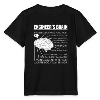 Résolution de problèmes de cerveau d'ingénieur - T-shirt bio MINI CREATOR Stanley/Stella Enfant - noir - Devant - Mikhail (115cm)