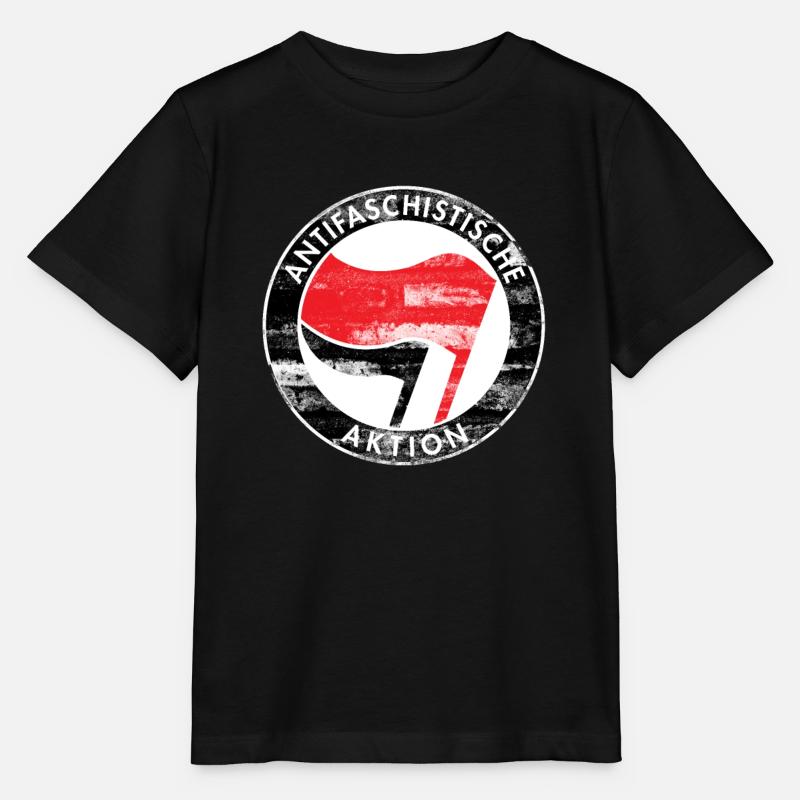 Antifa Logo, Gegen Rechts, Demo, Protest, Punk - Stanley/Stella Kinder T-Shirt MINI CREATOR  - Schwarz