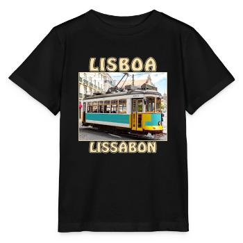 Lisboa tram Lisbon - Stanley/Stella MINI CREATOR Kids’ T-Shirt - black - Front - Mikhail (115cm)