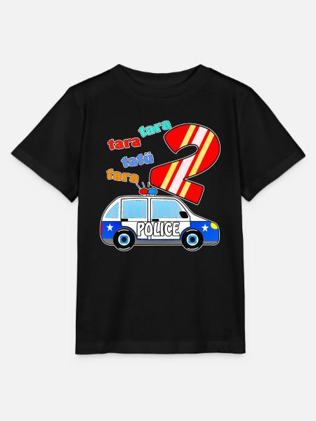 PolizeiAuto 2 - Stanley/Stella Kinder T-Shirt MINI CREATOR - Schwarz