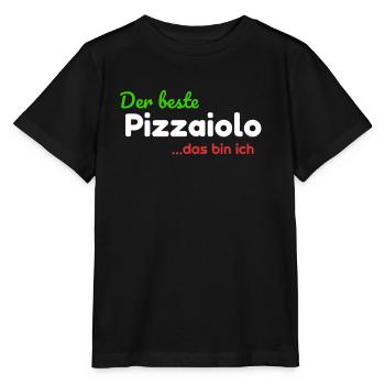 Der Beste Pizzaiolo...das bin ich Grafik pizza - Stanley/Stella Kinder T-Shirt MINI CREATOR  - Schwarz - Vorne - Mikhail (115cm)