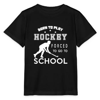 Né pour jouer au hockey forcé d'aller à l'école - T-shirt bio MINI CREATOR Stanley/Stella Enfant - noir - Devant - Mikhail (115cm)