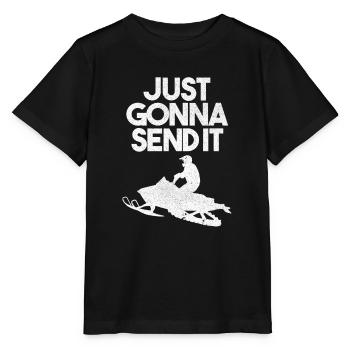 Snowmobile Rider Silhouette Distressed Just Gonna - Stanley/Stella MINI CREATOR Kids’ T-Shirt - black - Front - Mikhail (115cm)