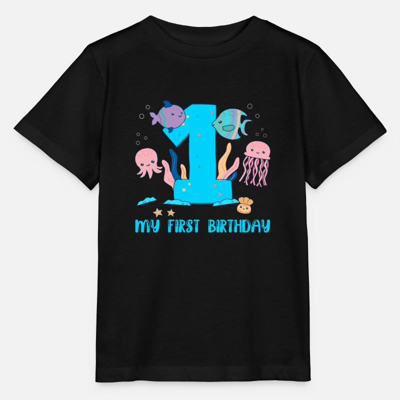 Anniversaire bébé - 1er anniversaire océan - T-shirt bio MINI CREATOR Stanley/Stella Enfant - noir