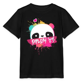 Diplom '23 Motto mit Panda - Diplom Abschluss 2023 - Stanley/Stella Kinder T-Shirt MINI CREATOR  - Schwarz - Vorne - Mikhail (115cm)