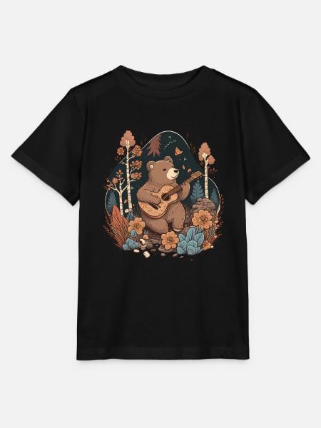 Bär Gitarre - Stanley/Stella Kinder T-Shirt MINI CREATOR - Schwarz