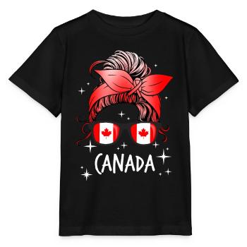 Kanada - Stanley/Stella Kinder T-Shirt MINI CREATOR  - Schwarz - Vorne - Mikhail (115cm)