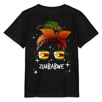 Zimbabwe - Stanley/Stella MINI CREATOR Kids’ T-Shirt - black - Front - Mikhail (115cm)
