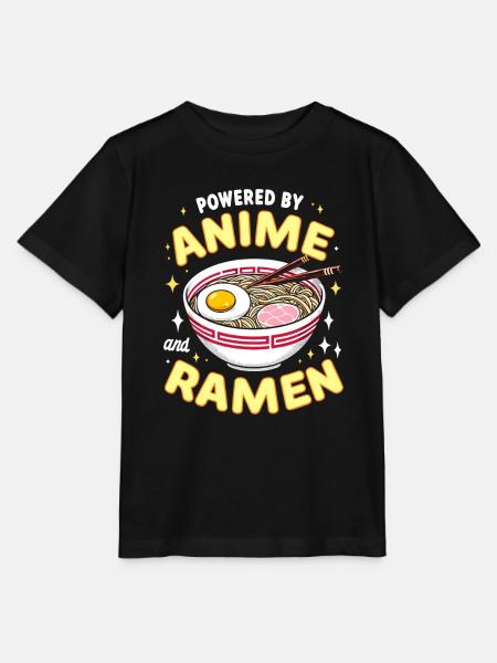 Powered By Anime And Ramen - Stanley/Stella Kinder T-Shirt MINI CREATOR  - Schwarz