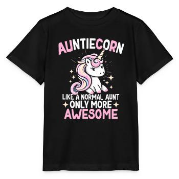 Tante, Tante, Licorne - T-shirt bio MINI CREATOR Stanley/Stella Enfant - noir - Devant - Mikhail (115cm)