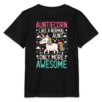 Tante, Tante, Licorne - T-shirt bio MINI CREATOR Stanley/Stella Enfant - noir - Devant - Mikhail (115cm)