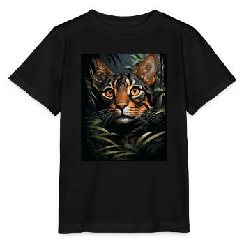 Bengal Cat - Stanley/Stella MINI CREATOR Kids’ T-Shirt - black - Front - Mikhail (115cm)