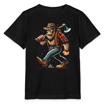 Holzfäller Forstwirt Bigfoot - Stanley/Stella Kinder T-Shirt MINI CREATOR  - Schwarz - Vorne - Mikhail (115cm)