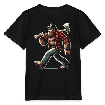 Holzfäller Forstwirt Bigfoot - Stanley/Stella Kinder T-Shirt MINI CREATOR  - Schwarz - Vorne - Mikhail (115cm)