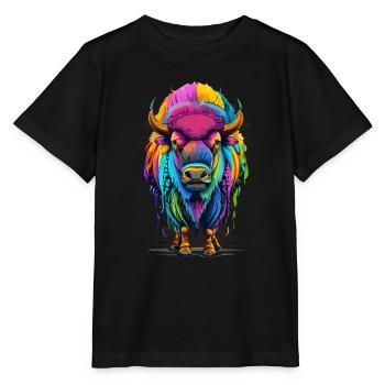 Bison - Stanley/Stella Kinder T-Shirt MINI CREATOR  - Schwarz - Vorne - Mikhail (115cm)