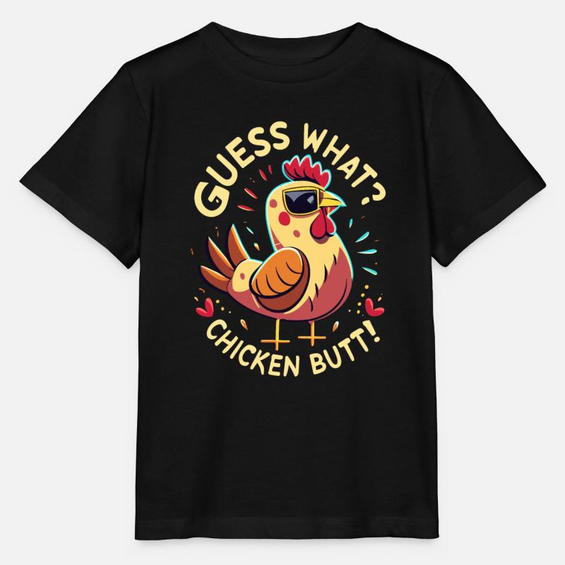 Devinez quel mégot de poulet - T-shirt bio MINI CREATOR Stanley/Stella Enfant - noir