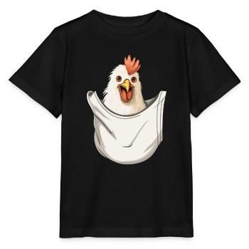 Chicken In Pocket - Stanley/Stella Kinder T-Shirt MINI CREATOR  - Schwarz - Vorne - Mikhail (115cm)