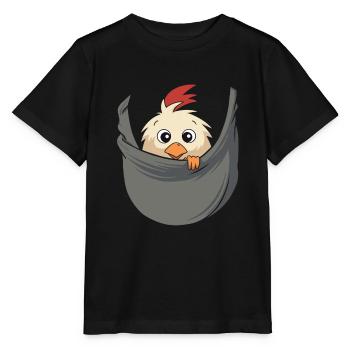 Chicken In Pocket - Stanley/Stella Kinder T-Shirt MINI CREATOR  - Schwarz - Vorne - Mikhail (115cm)