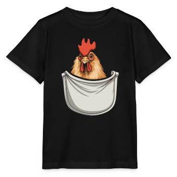 Chicken In Pocket - Stanley/Stella Kinder T-Shirt MINI CREATOR  - Schwarz - Vorne - Mikhail (115cm)