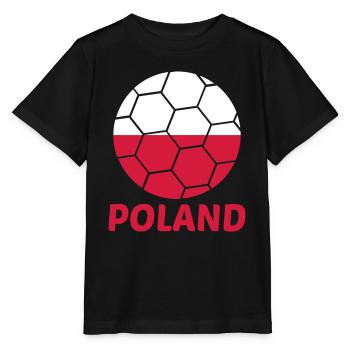 Pologne Pologne Texte Polonais Flag Football Cool Fan - T-shirt bio MINI CREATOR Stanley/Stella Enfant - noir - Devant - Mikhail (115cm)