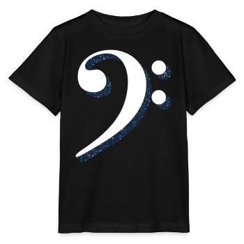 Clé de basse avec l'univers des étoiles de l'espace - T-shirt bio MINI CREATOR Stanley/Stella Enfant - noir - Devant - Mikhail (115cm)