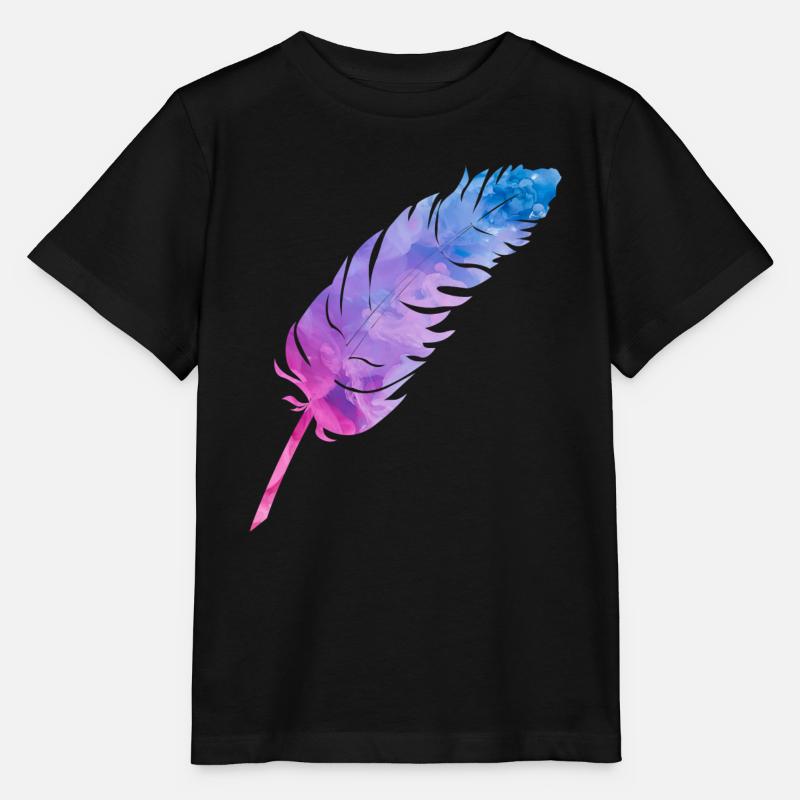 Plume colorée dans des tons violets - T-shirt bio MINI CREATOR Stanley/Stella Enfant - noir