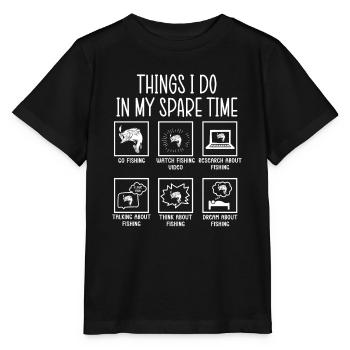 Fishing Fishing Angler Things I Do In My Spare Time - Stanley/Stella MINI CREATOR Kids’ T-Shirt - black - Front - Mikhail (115cm)