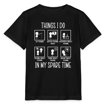 Fishing Fishing Angler Things I Do In My Spare Time - Stanley/Stella MINI CREATOR Kids’ T-Shirt - black - Front - Mikhail (115cm)