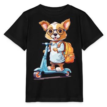 Cute Dog School Beginner School Way Design - Stanley/Stella MINI CREATOR Kids’ T-Shirt - black - Front - Mikhail (115cm)