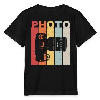 Appareil photo - T-shirt bio MINI CREATOR Stanley/Stella Enfant - noir - Devant - Mikhail (115cm)